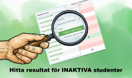 Förstoringsglas över menyalternativet Visa inaktiva registreringar