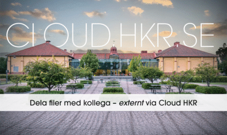 hkr.cloud.hkr med texten: Dela filer med kollega – externt via Cloud HKR