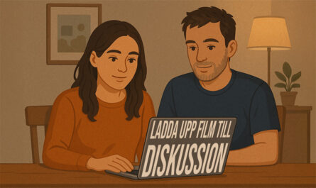 Två personer sitter tillsammans och tittar på en datorskärm