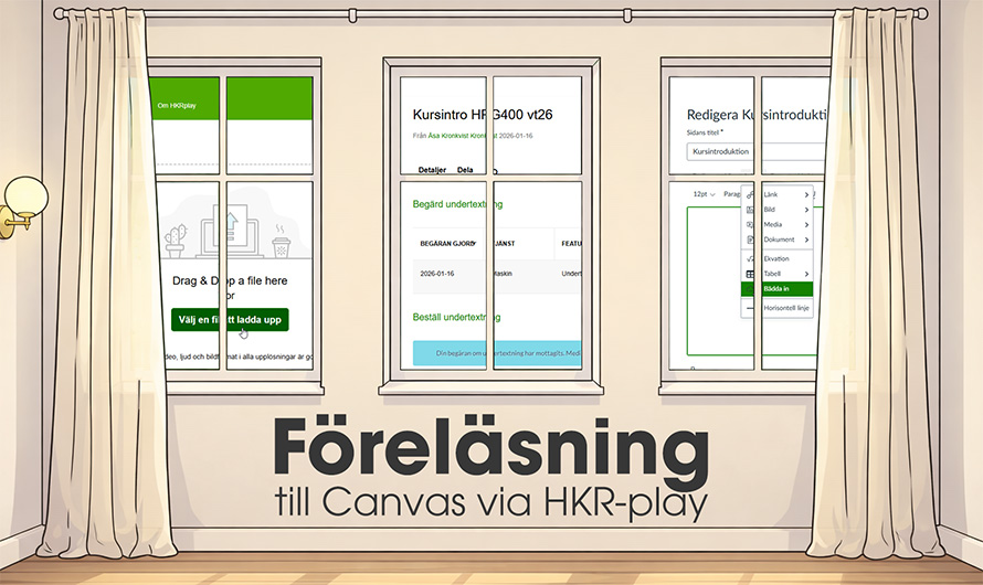 Föreläsning på Canvas via HKR-play