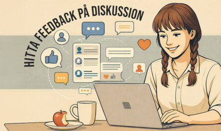 AI-tecknad bild av ung kvinna som deltar i onlinediskussion