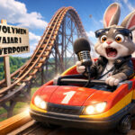 Kanin med mikrofon åker berg- och dalbana