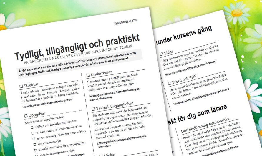 Tydligt, tillgängligt och praktiskt