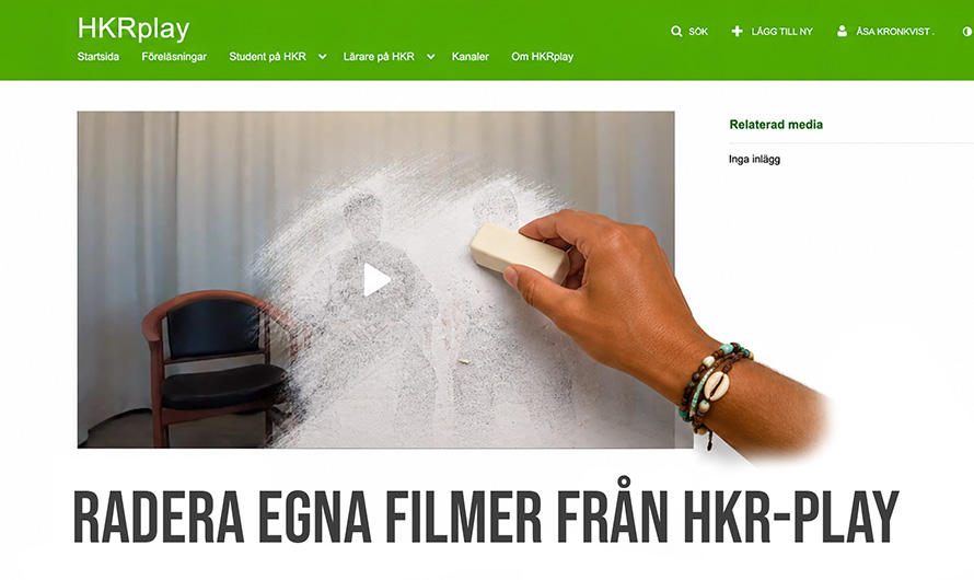 Radera egna filmer från HKR-play